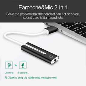 2 in 1 USB External Sound Card Goojodoq