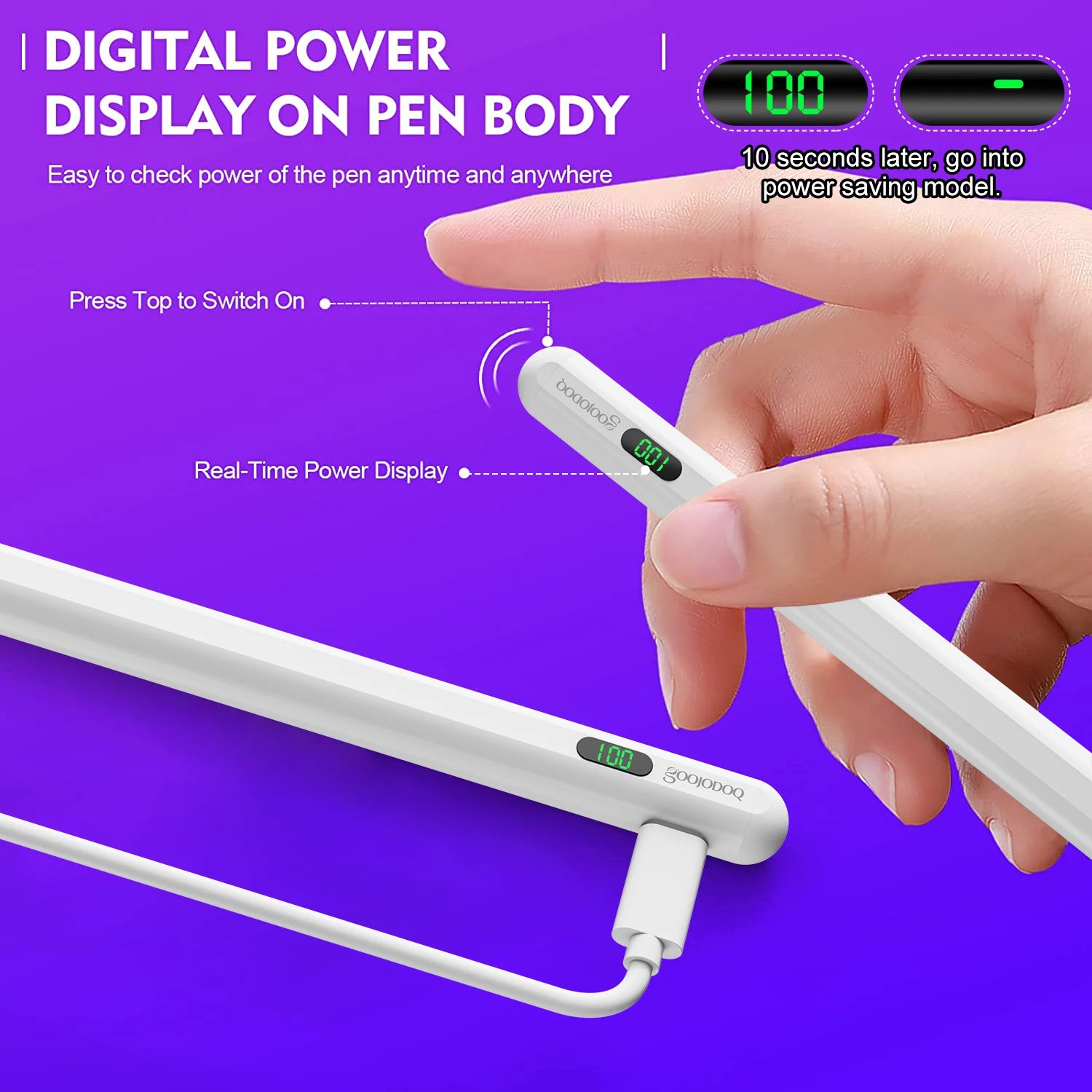 Stylus Pencil with LCD Display GO40 for iPad 2018 - 2023 Goojodoq